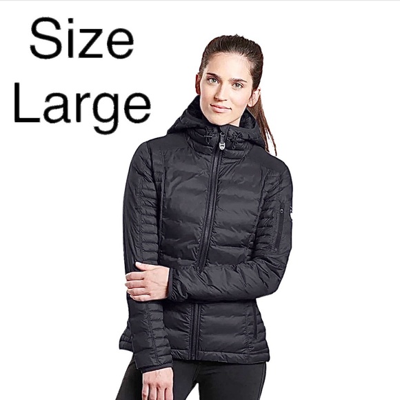 KUHL’s  Women's black SPYFIRE -Black hoody  Puffer Jacket- NEW - Picture 2 of 12